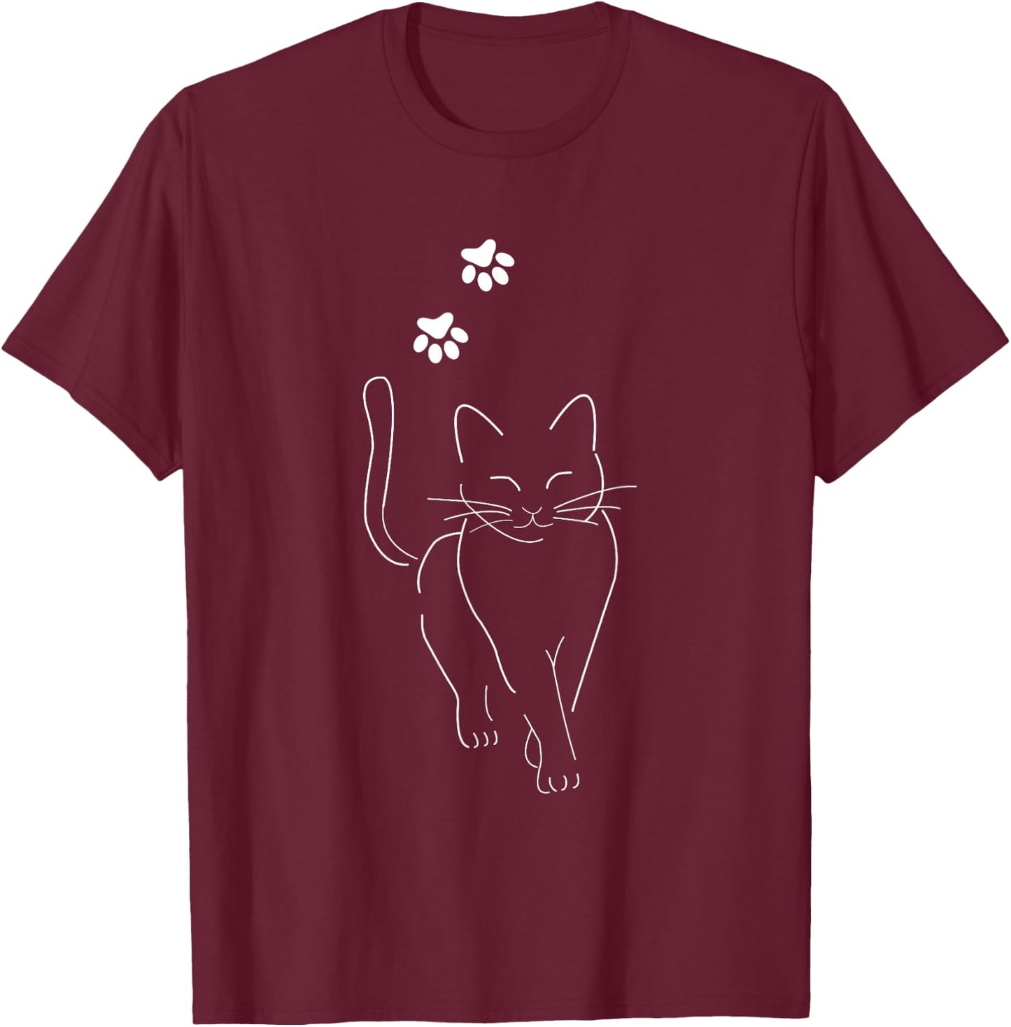 Cat Motif Women's Men's Funny , black T-Shirt - T-Shirt | Maroon