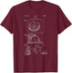 Classic Vintage Patent Print 1932 Firefighter Helmet T-Shirt - T-Shirt | Maroon