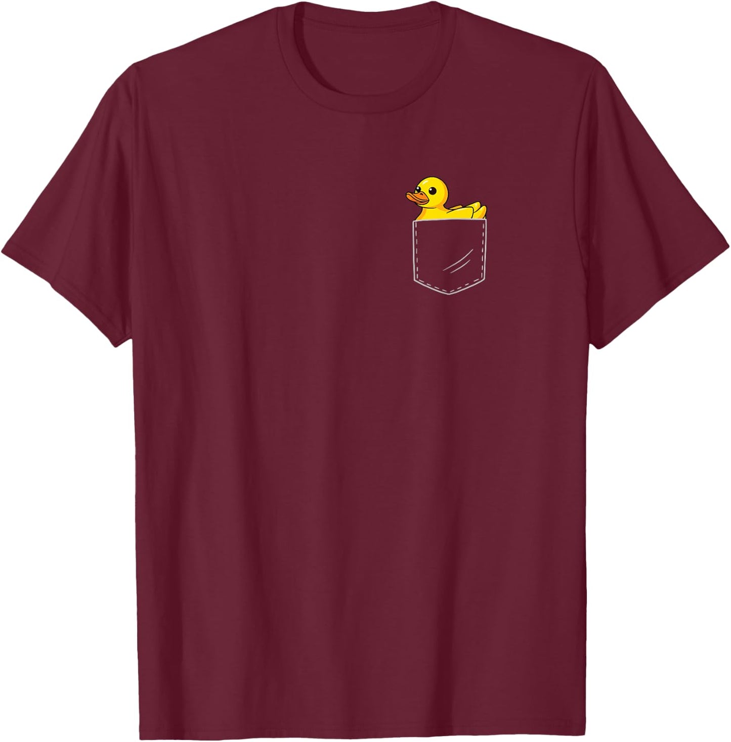 Rubber Ducky Funny Duckie Yellow Rubber Duck in Pocket T-Shirt - T-Shirt | Maroon
