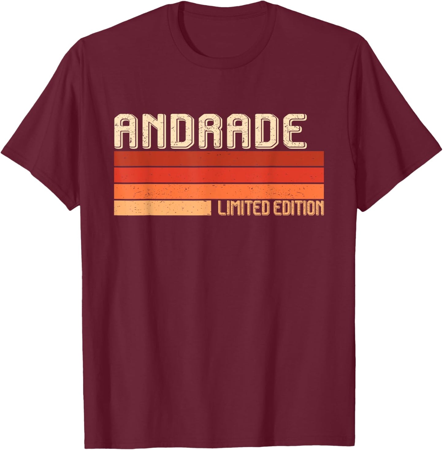 ANDRADE Name Personalized Idea Men Retro Vintage ANDRADE T-Shirt - T-Shirt | Maroon