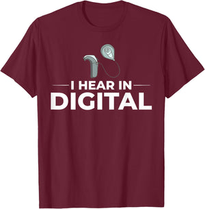 Cochlear Implant Heairing Aid Sound Device T-Shirt - T-Shirt | Maroon