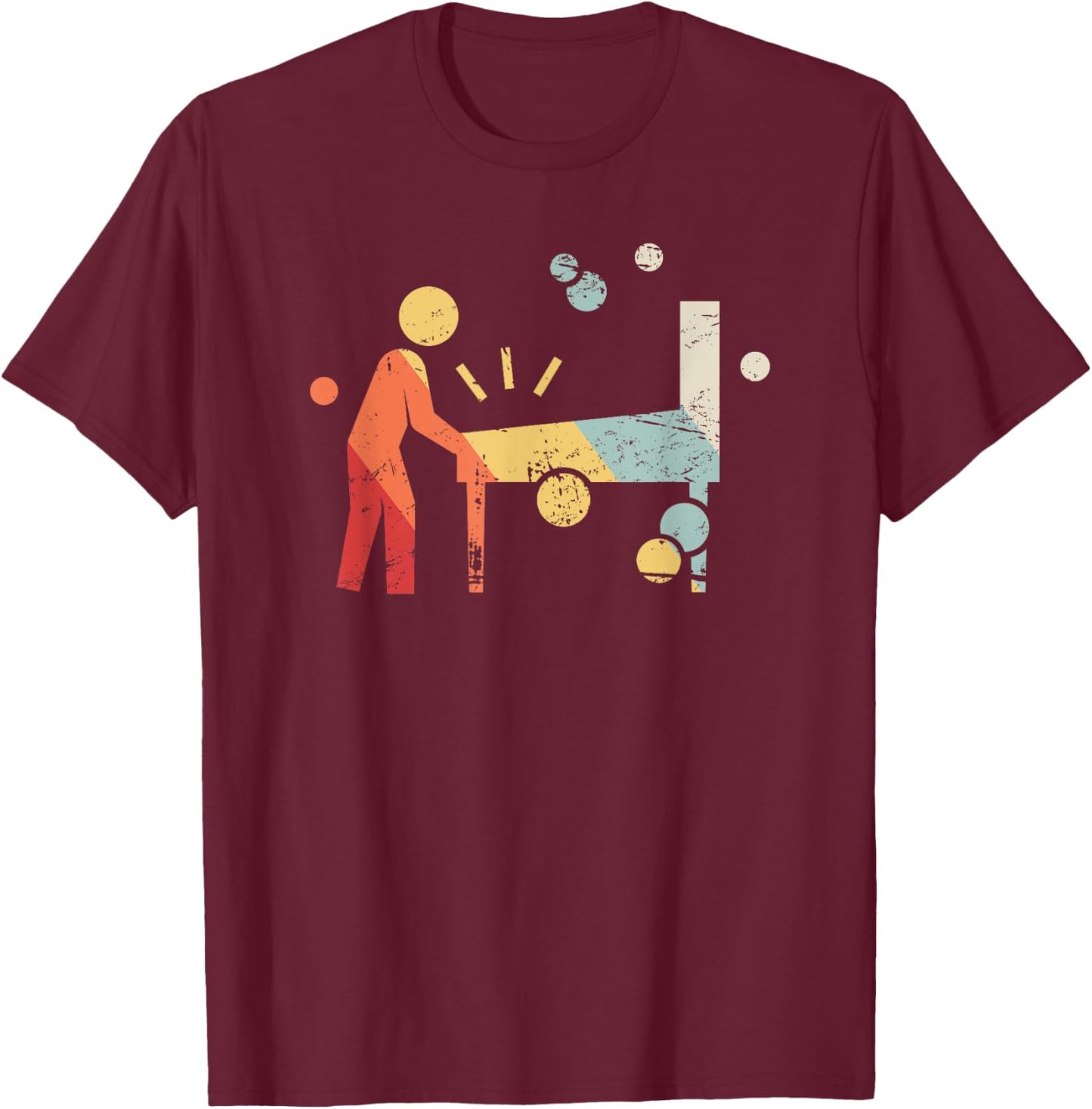 Retro Player | Pinball T-Shirt - T-Shirt | Maroon