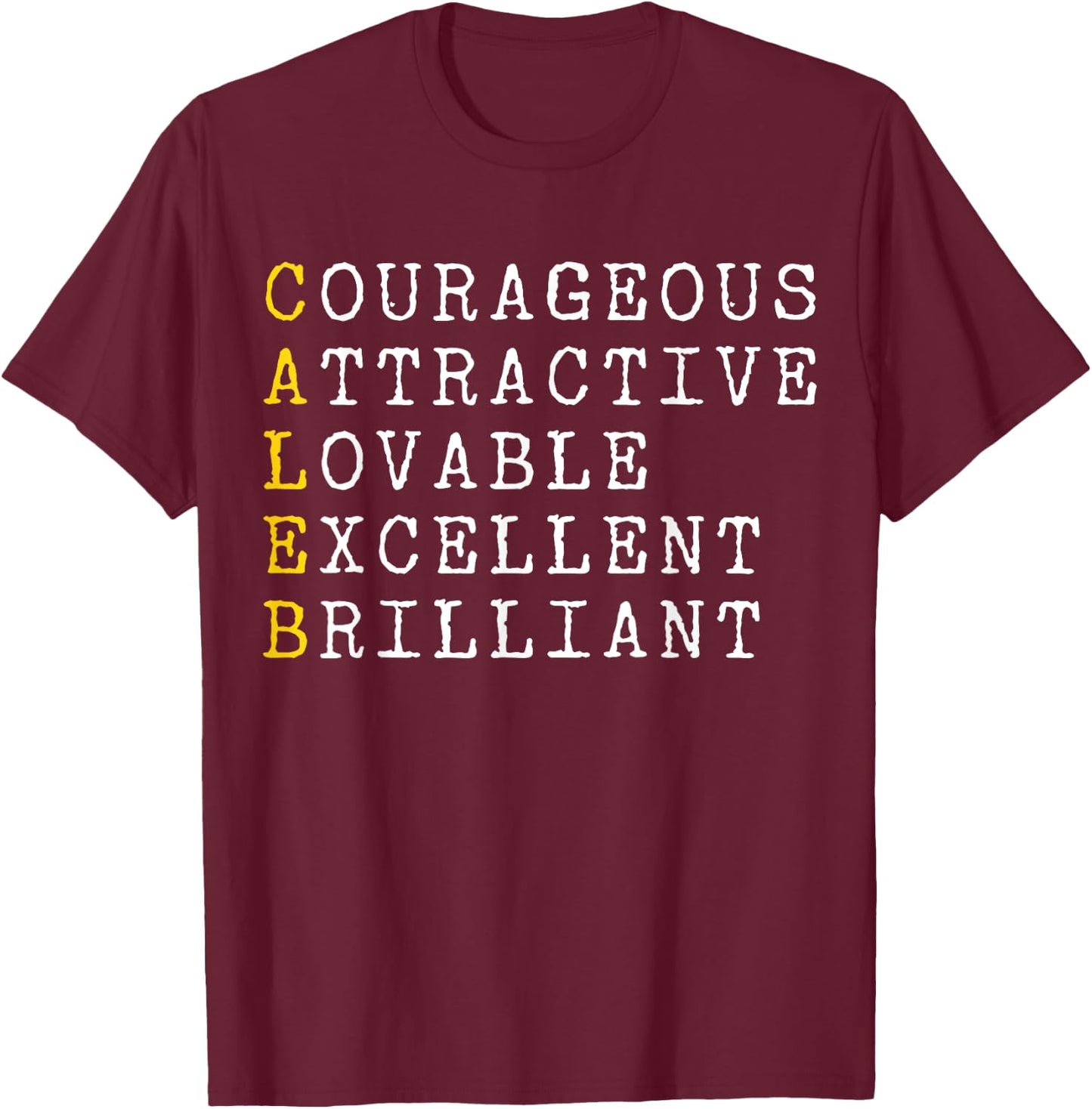 Caleb Personalized, Caleb Name, Boy Man Caleb T-Shirt - T-Shirt | Maroon