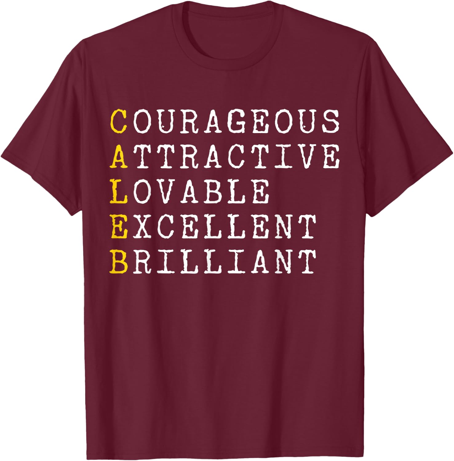 Caleb Personalized, Caleb Name, Boy Man Caleb T-Shirt - T-Shirt | Maroon