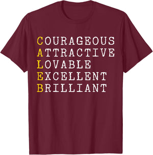 Caleb Personalized, Caleb Name, Boy Man Caleb T-Shirt - T-Shirt | Maroon