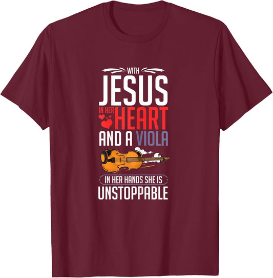 Viola Instrument Music Notes Player Lesson Beginner T-Shirt - T-Shirt | Maroon