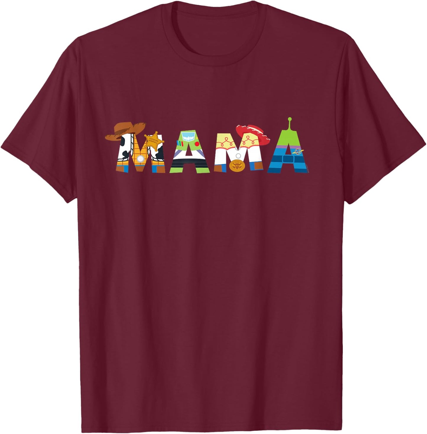Disney and Pixar's Toy Story Mama Mother's Day Mom Birthday , Black, S T-Shirt - T-Shirt | Maroon
