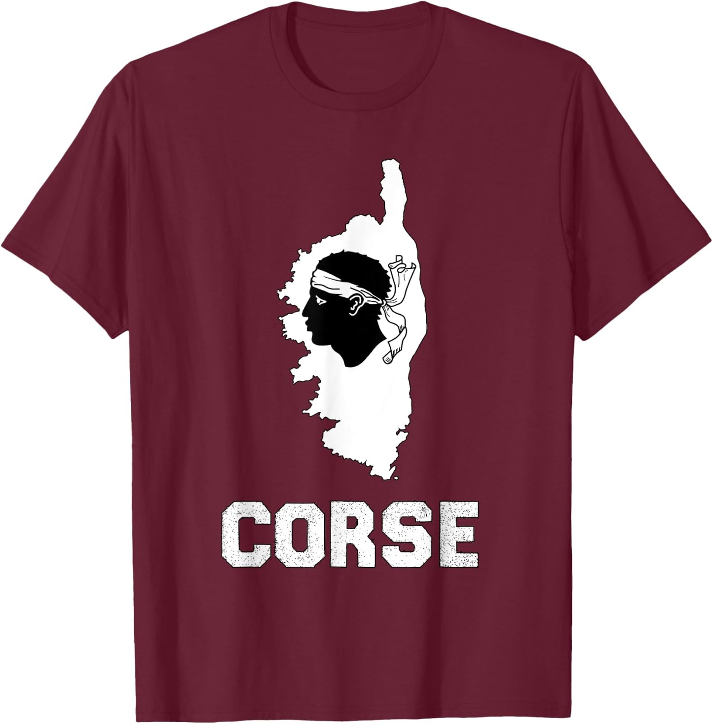 Authentic Corsica Beauty Island Women And Children , Black, S T-Shirt - T-Shirt | Maroon