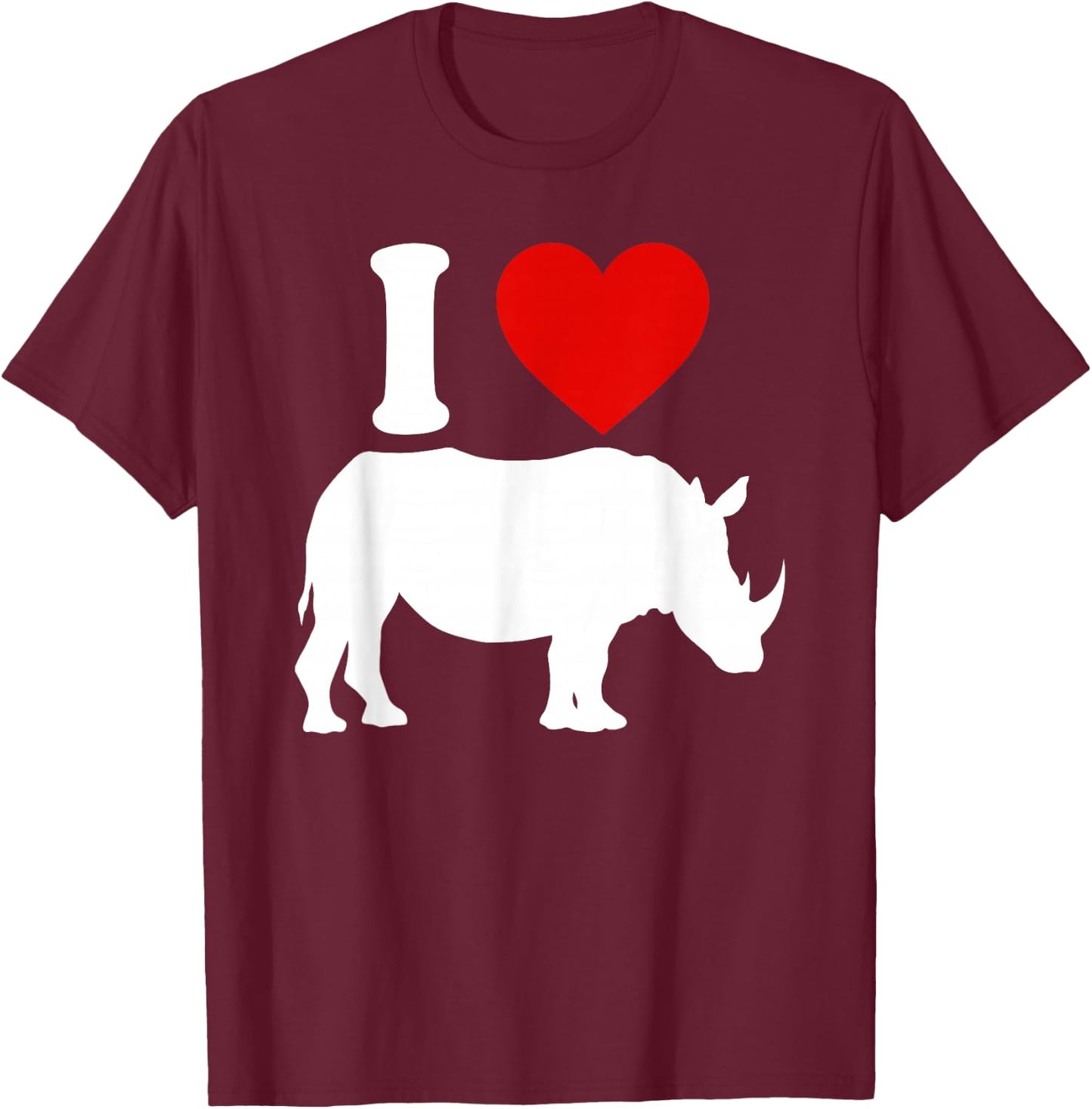I HEART Rhinos LOVE Rhinoceros T-Shirt - T-Shirt | Maroon