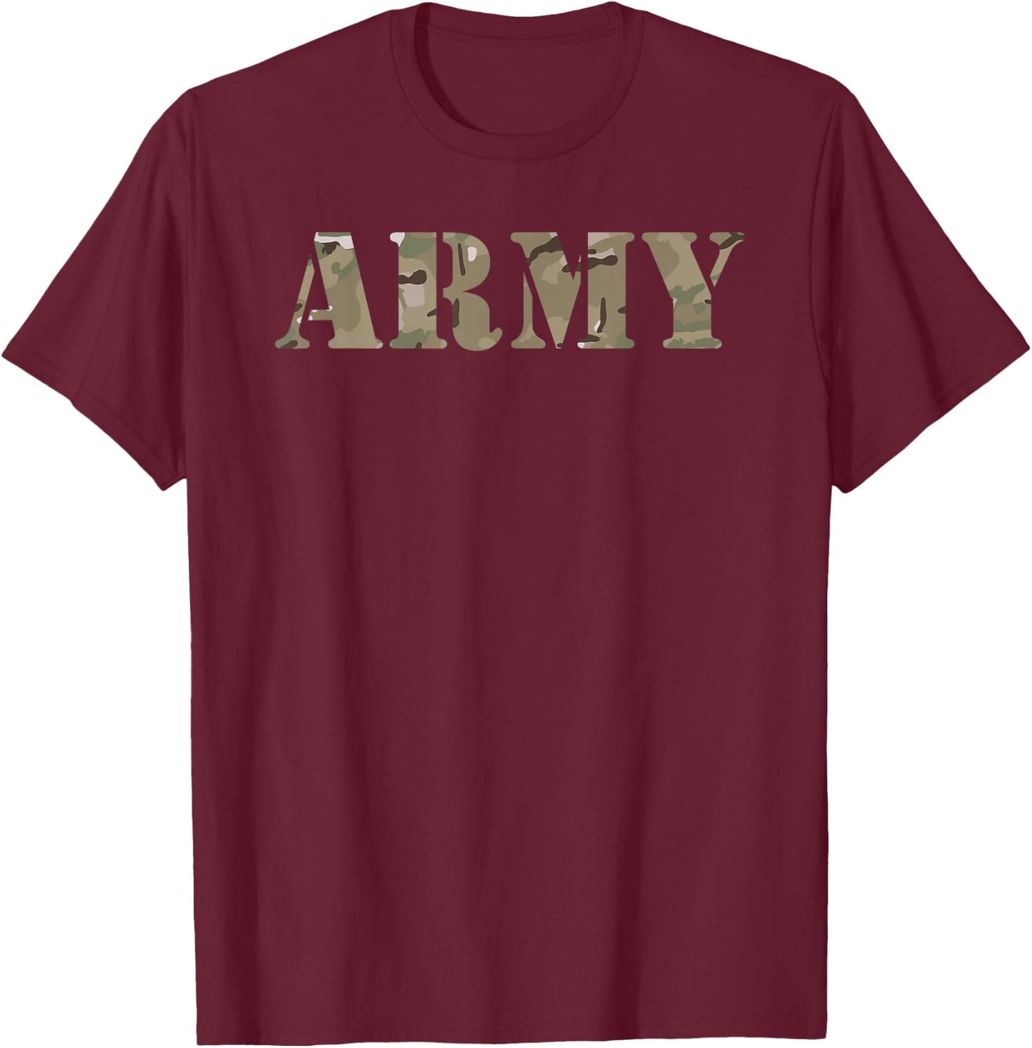 US Army - OCP ACU Camo Multicam Camouflage USA T-Shirt - T-Shirt | Maroon