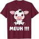 Little Cows Cute Humor Animal Muh Cow , Black, S T-Shirt - T-Shirt | Maroon