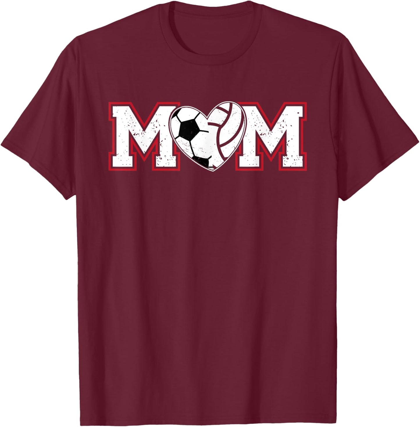 Volleyball Soccer Mom Of Soccer Volleyball Player T-Shirt - T-Shirt | Maroon