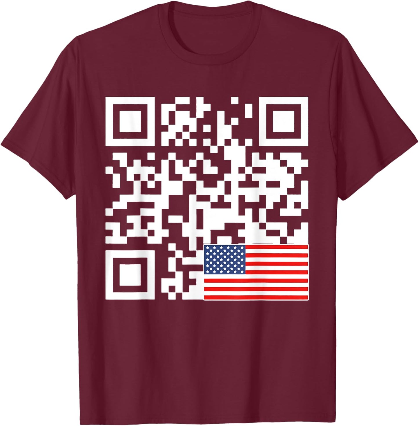 Trump Dance Troll QR Funny President Trump Dance Code Back T-Shirt - T-Shirt | Maroon