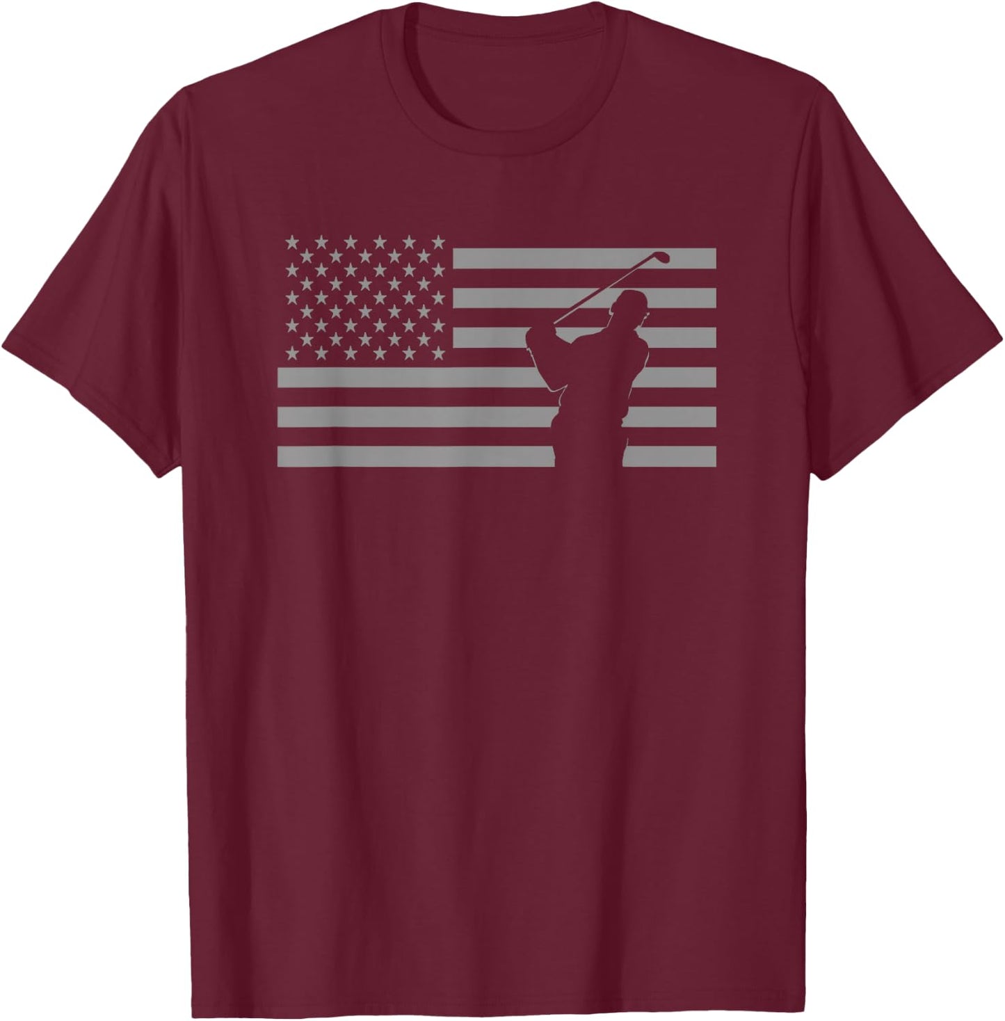 American Flag Golf Girls Kids Men T-Shirt - T-Shirt | Maroon