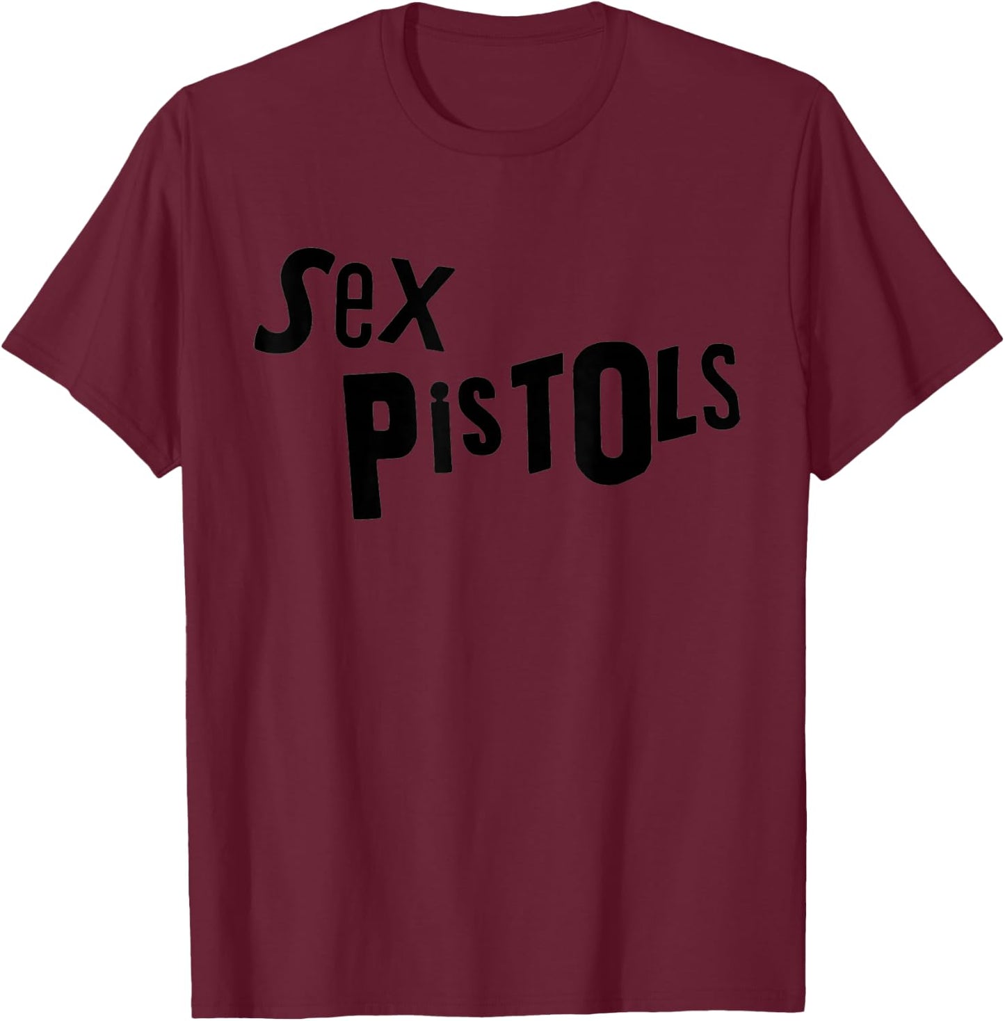 Sex Pistols Official Black Logo T-Shirt - T-Shirt | Maroon