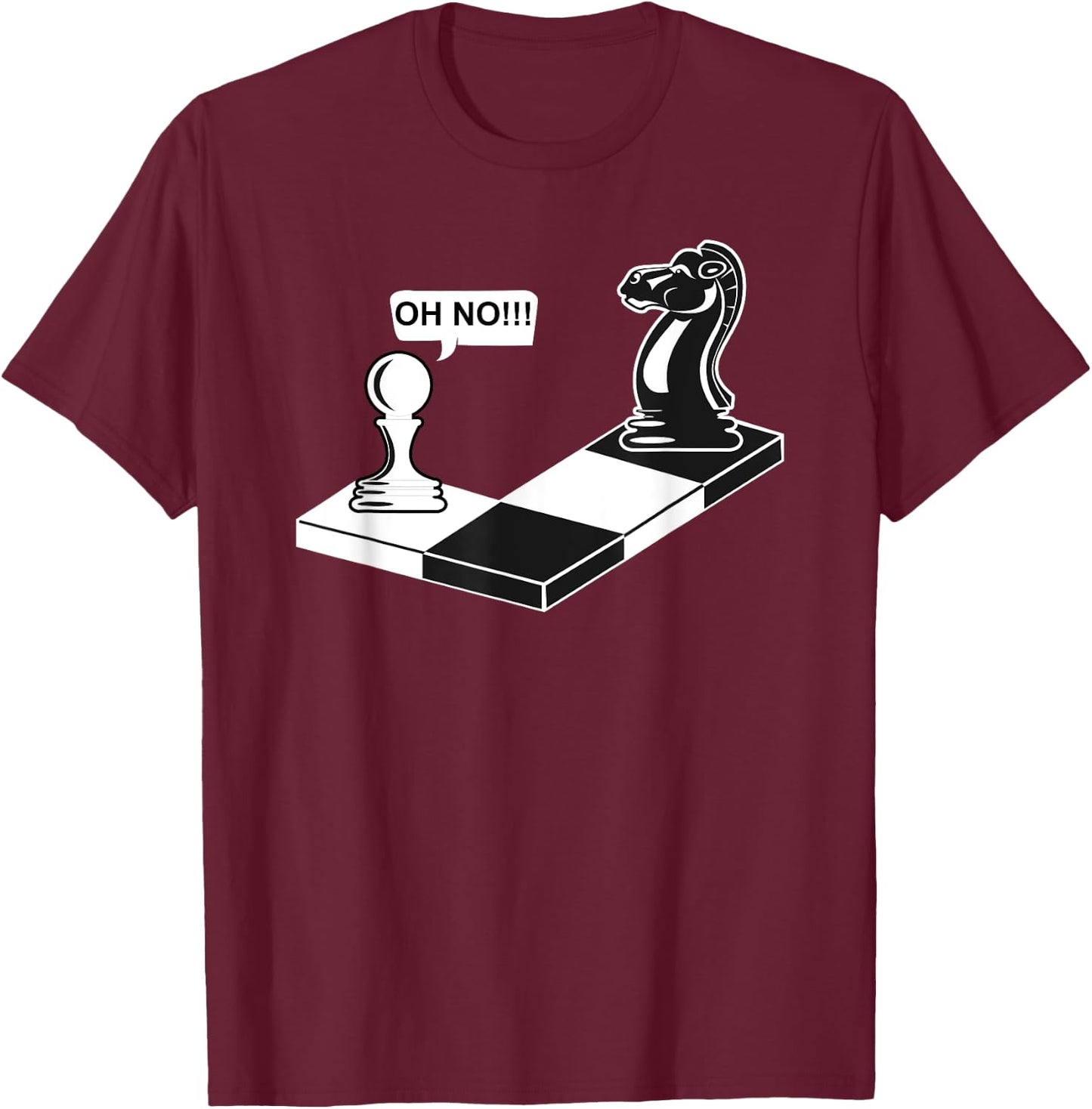 Funny Chess Move Knight To Pawn T-Shirt - T-Shirt | Maroon