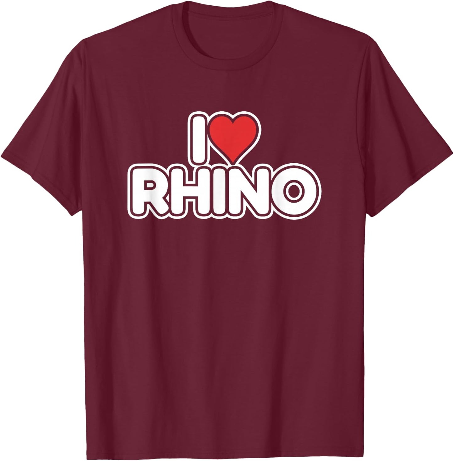 I Love Rhino T-Shirt - T-Shirt | Maroon