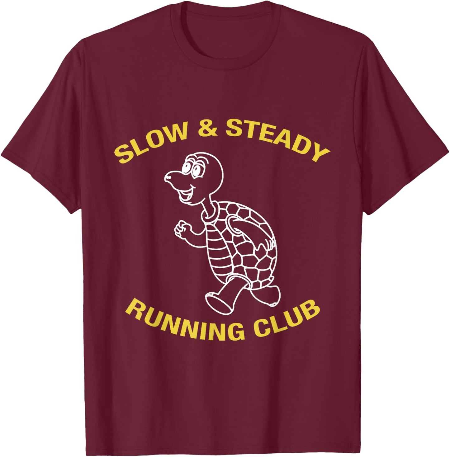 Slow & Steady Wins The Race Turtle Running Club T Shirt T-Shirt - T-Shirt | Maroon