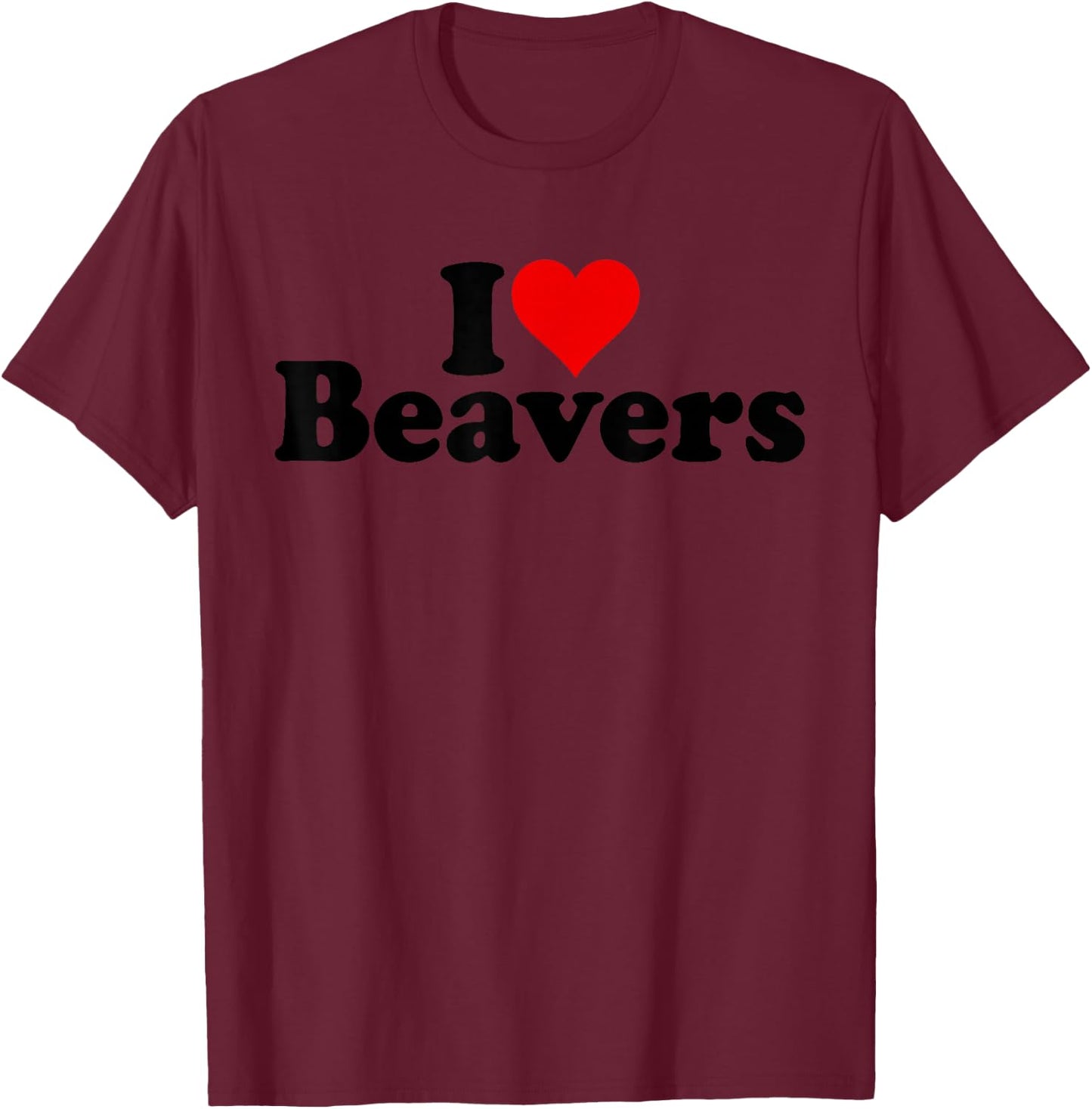 I Love Heart Flannelette T-Shirt - T-Shirt | Maroon