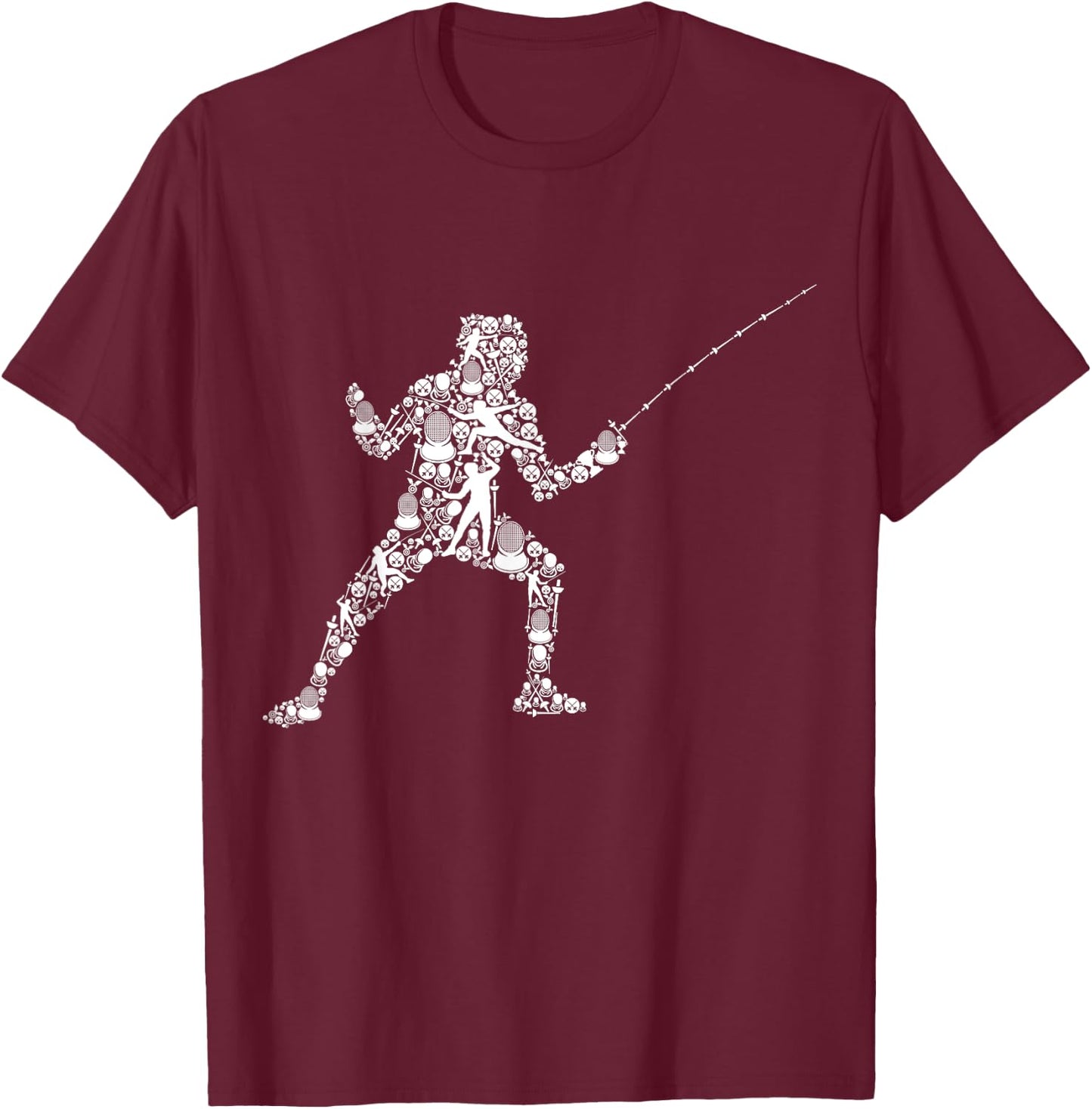 Fencing Fencing , Black, S T-Shirt - T-Shirt | Maroon