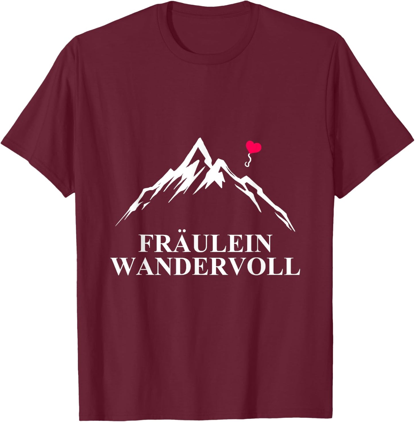 Fräulein Wandervoll Women's Hiking Mountaineering Love , black T-Shirt - T-Shirt | Maroon