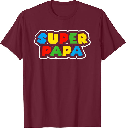 Super Papa Geburtstagsgeschenk Vater Geschenk Bester Papa T-Shirt - T-Shirt | Maroon