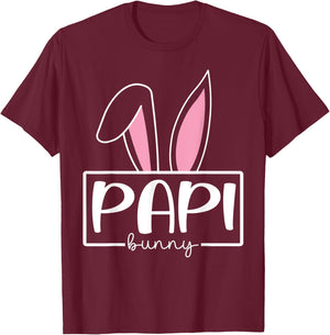 Funny Papi Bunny Happy Easter Family Matching T-Shirt - T-Shirt | Maroon
