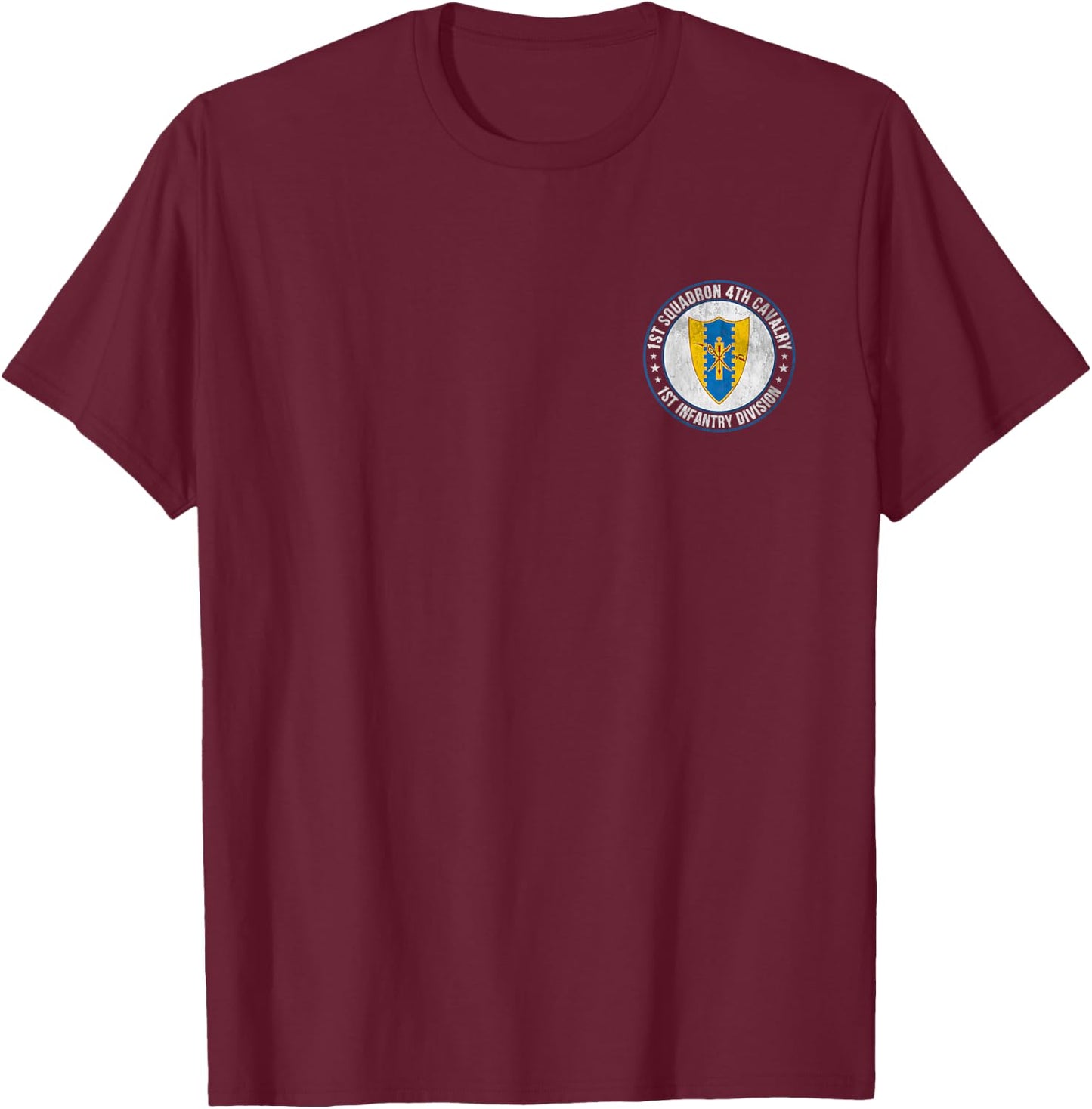 1st Squadron 4th Cavalry 1st Infantry Division Veterans Day T-Shirt - T-Shirt | Maroon