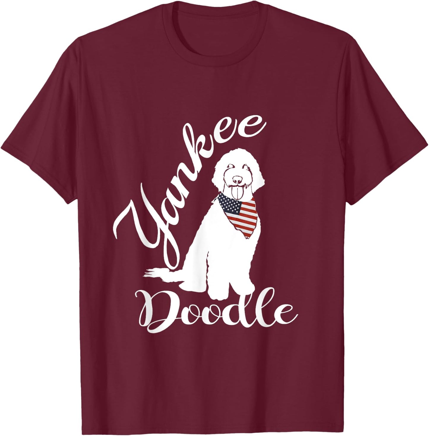 Golden Doodle Shirt- Yankee Doodle- Patriotic USA Kids Men T-Shirt - T-Shirt | Maroon