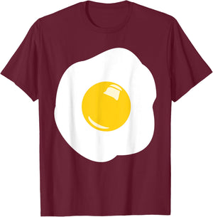 Fried Egg Eggs Costume Food Adult Child Food Carnival , black T-Shirt - T-Shirt | Maroon