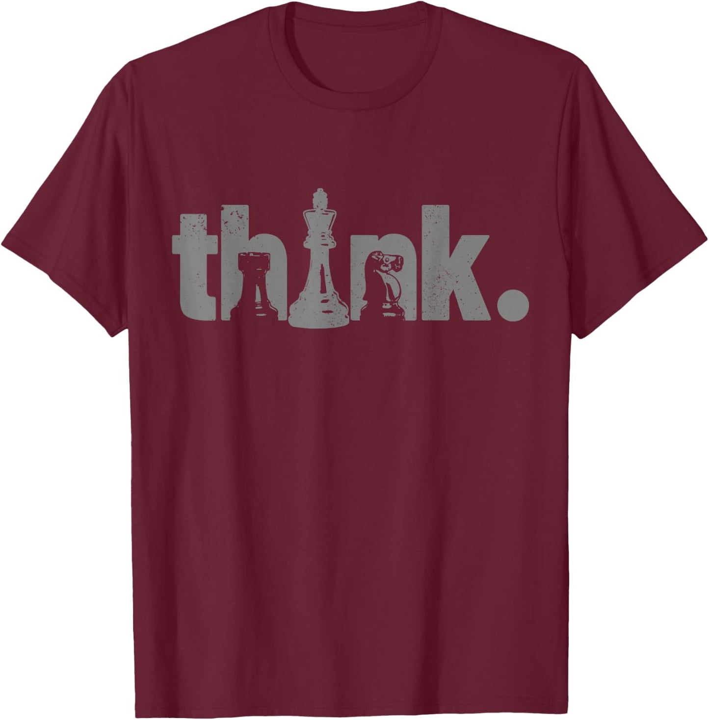 Chess Think Vintage Chess Master Club Chess Player T-Shirt - T-Shirt | Maroon