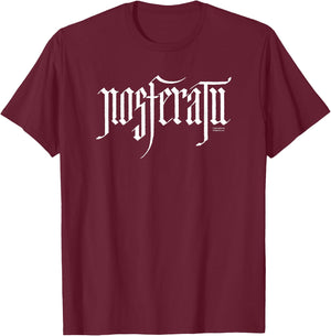 Nosferatu Logo White , black T-Shirt - T-Shirt | Maroon