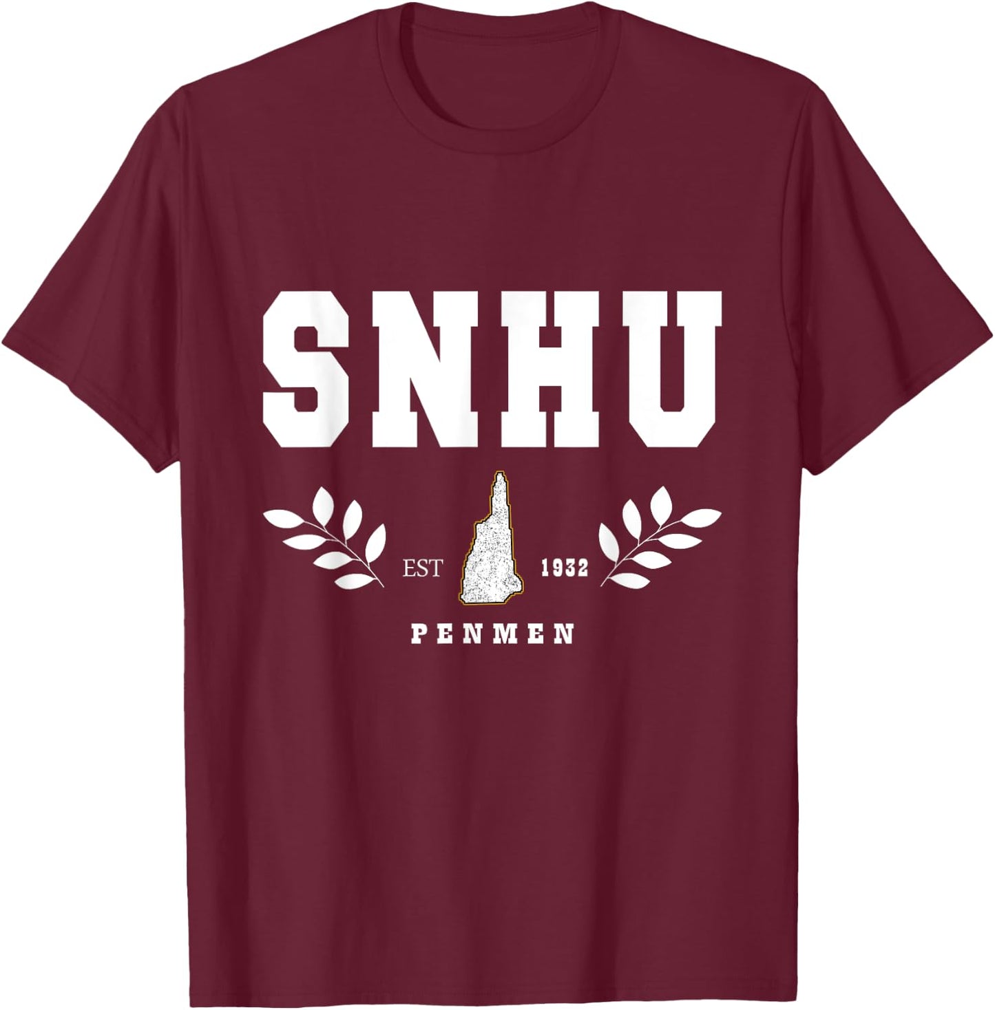 SNHU Arch Retro College University Athletic Sports T-Shirt - T-Shirt | Maroon