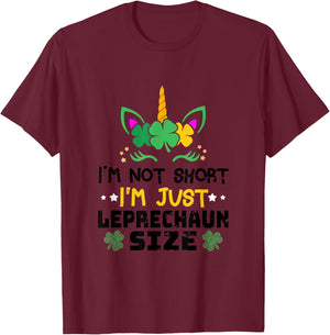 I'm Not Short I'm Leprechaun St Patrick's Day Size , Blue, S T-Shirt - T-Shirt | Maroon