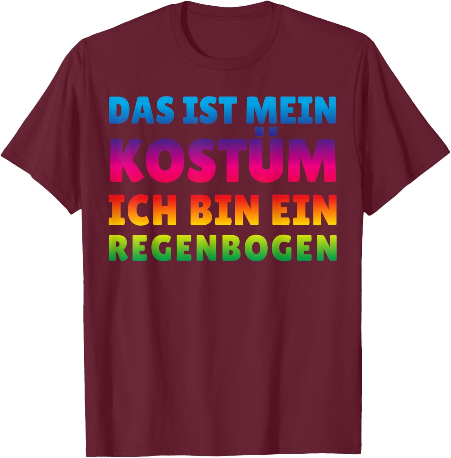 Funny Rainbow Costume for Carnival Halloween , black T-Shirt - T-Shirt | Maroon