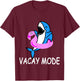 Vacay Mode Funny Cute Shark Summer Holiday Family Vacation T-Shirt - T-Shirt | Maroon