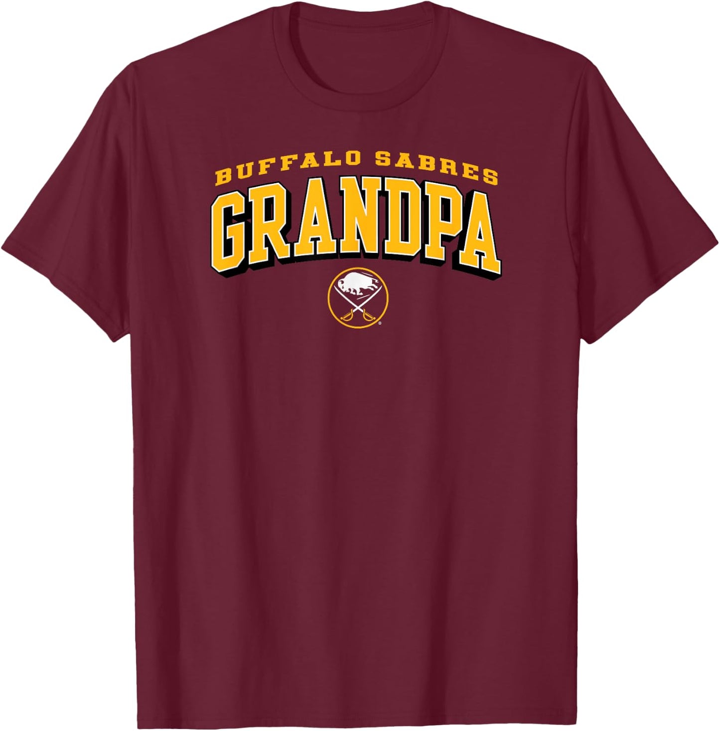 Buffalo Sabres Grandpa Arch Blue NHL Officially Licensed T-Shirt - T-Shirt | Maroon