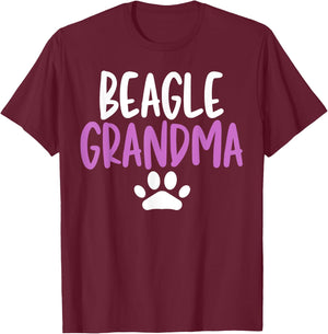 Beagle Grandma Funny for Grandmother Beagles Lovers T-Shirt - T-Shirt | Maroon