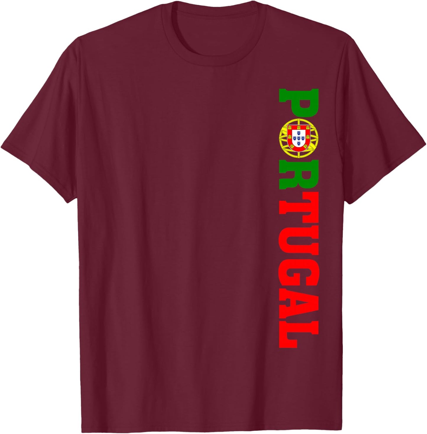 Vintage Portugal Flag Portuguese Roots Pride Men Women Kids T-Shirt - T-Shirt | Maroon