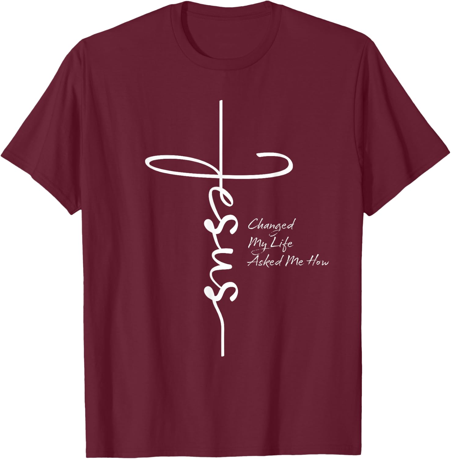 Vintage Zitat Jesus Changed My Life Asked Me How T-Shirt - T-Shirt | Maroon