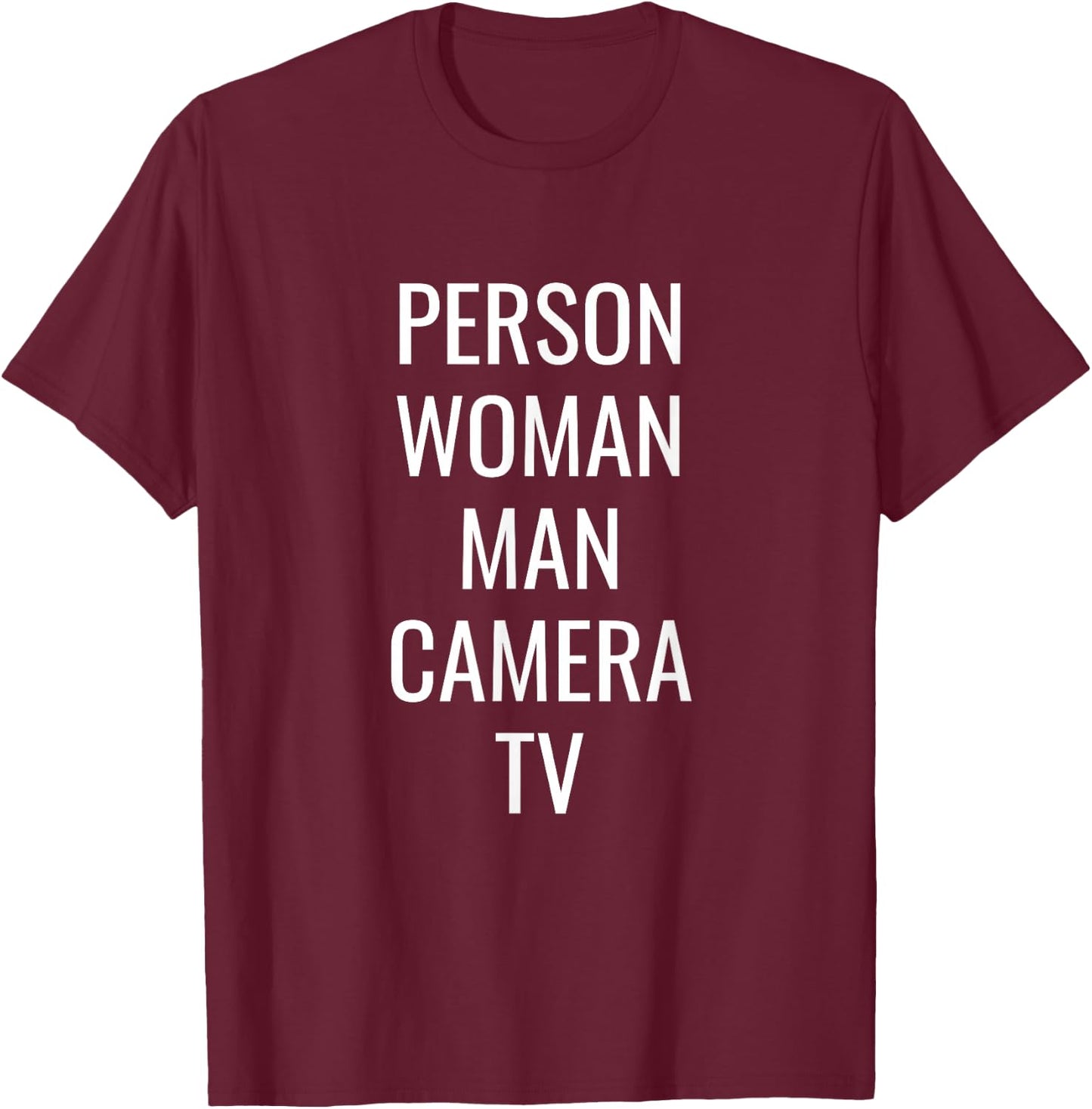 Person Woman Man Camera TV T-Shirt - T-Shirt | Maroon