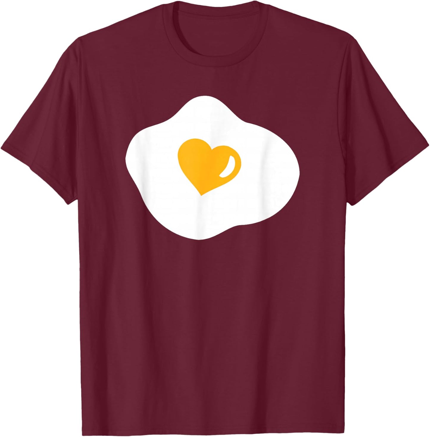 Fried Egg Heart T-Shirt - T-Shirt | Maroon