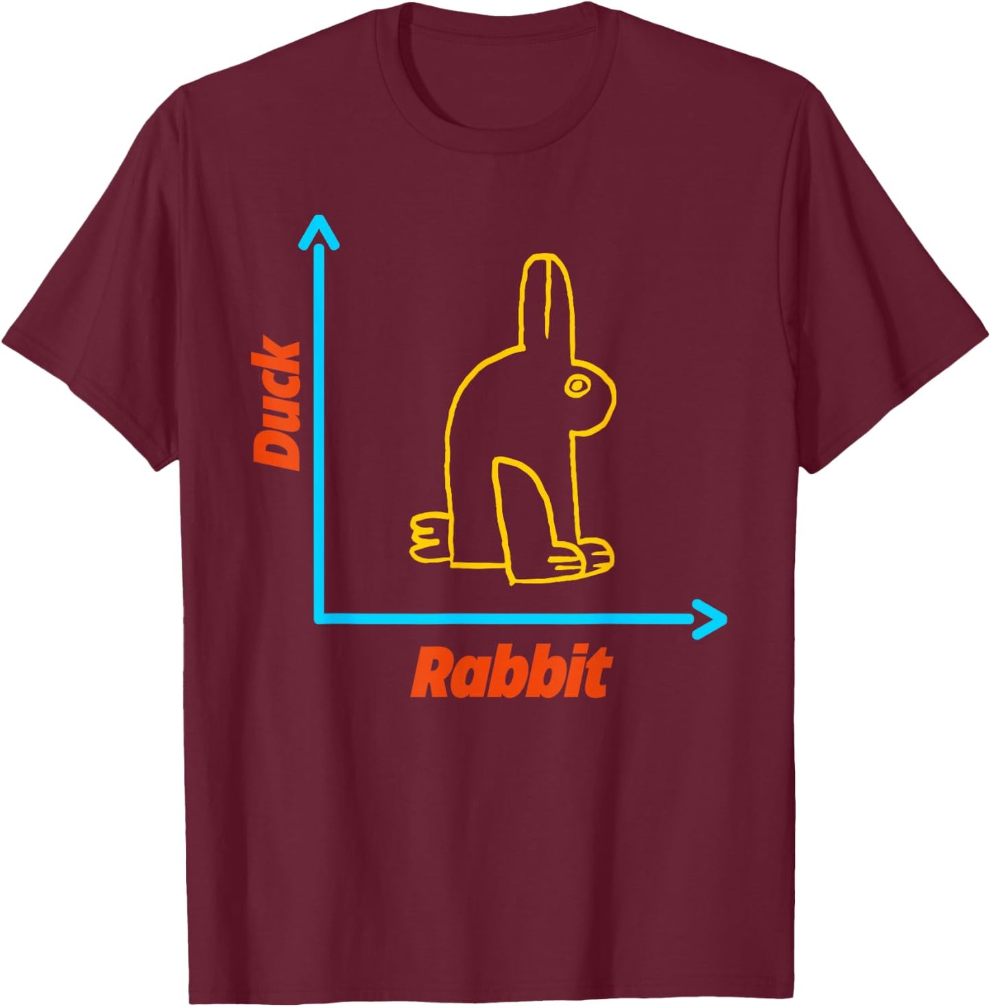 Wittgensteins Rabbit Duck Illusion Physics Nerd Math Geek T-Shirt - T-Shirt | Maroon