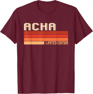 ACHA Name Personalized Idea Men Retro Vintage ACHA T-Shirt - T-Shirt | Maroon