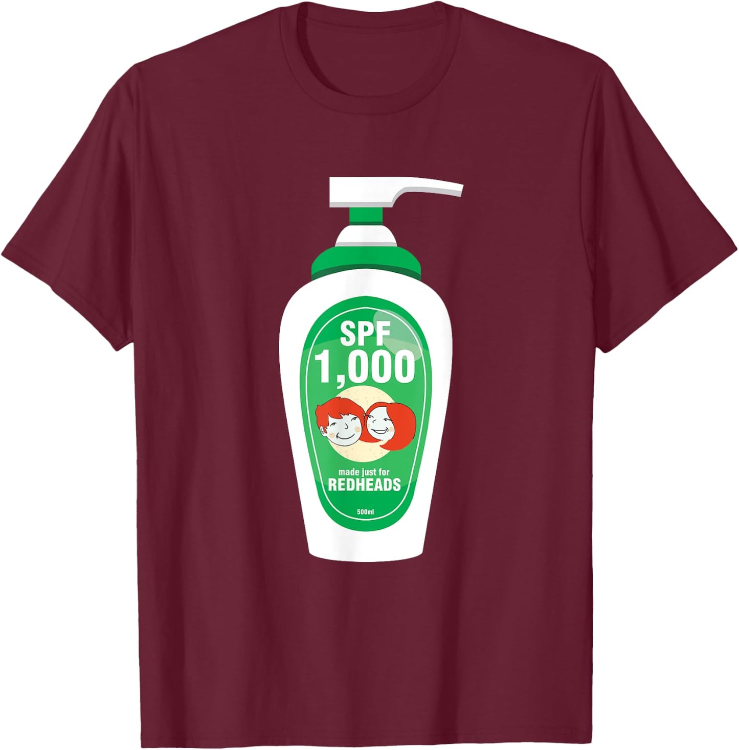 Funny Sarcastic Irish Ginger Redhead SPF 1000 Sunscreen T-Shirt - T-Shirt | Maroon