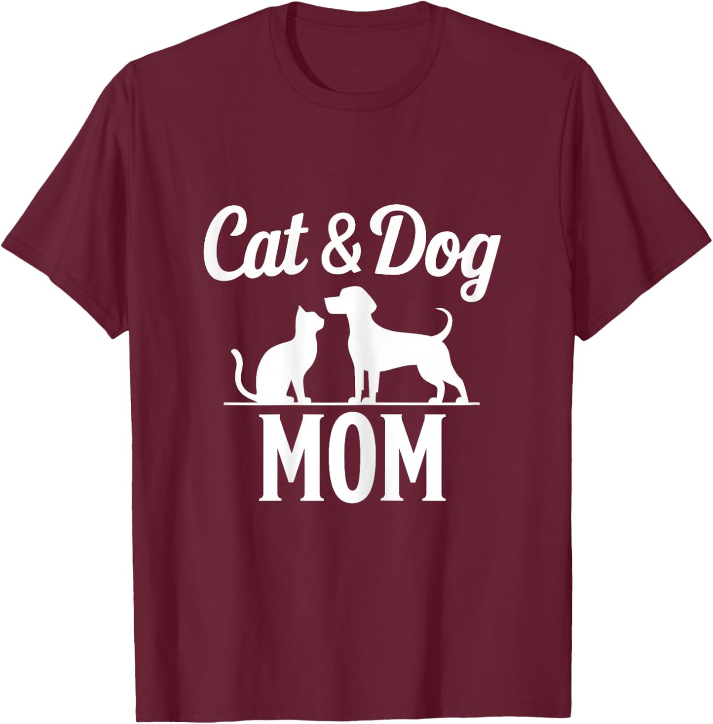 Maman chat et chien T-Shirt - T-Shirt | Maroon