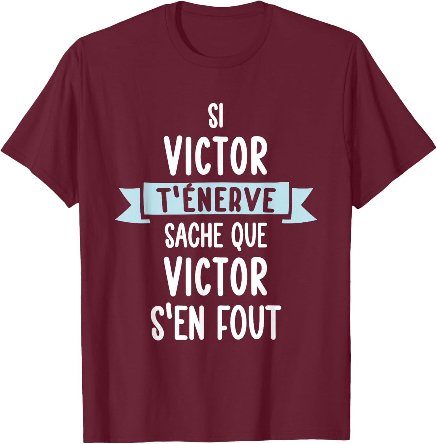 Gift Man Humour Name Personalised Victor , Black, S T-Shirt - T-Shirt | Maroon