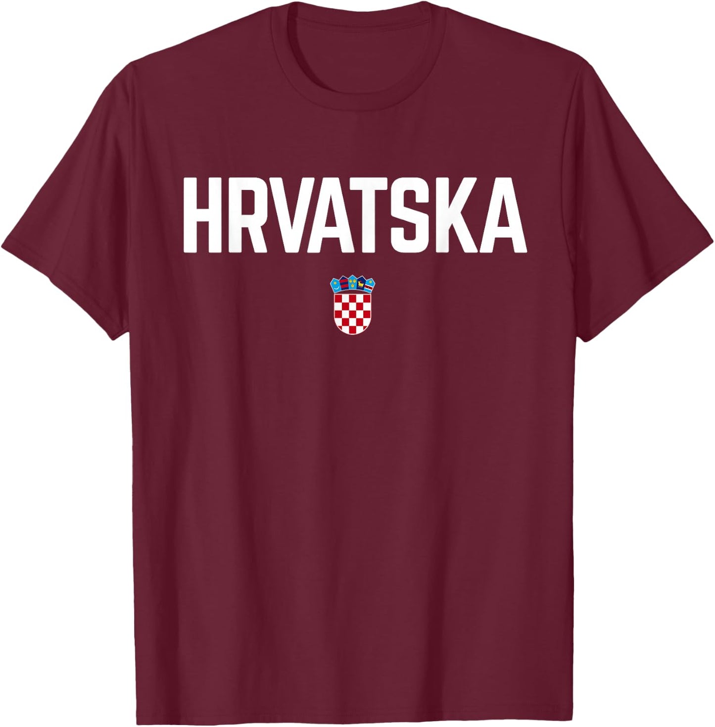 HRVATSKA CROATIA Flag Men Women Children CROATIA , Black, S T-Shirt - T-Shirt | Maroon
