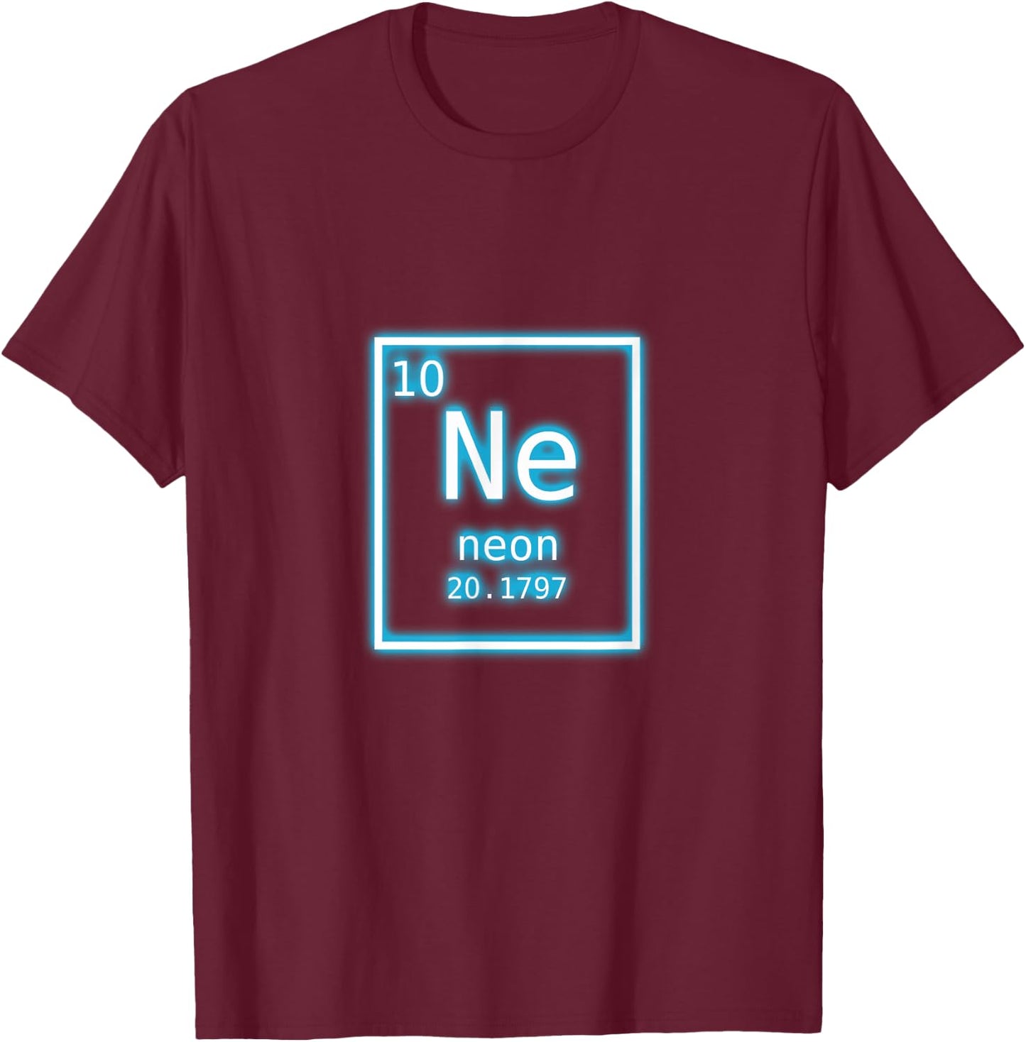 Neon Element Shirt Blue Periodic Table Nerd Funny Retro Gift T-Shirt - T-Shirt | Maroon