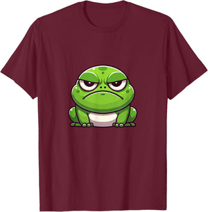 Toad Green Grunt Cartoon , Black, S T-Shirt - T-Shirt | Maroon